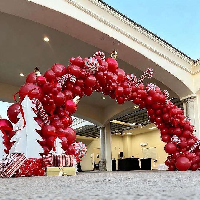 412pcs Ruby Red Balloon Arch Kit,18 12 10 5 Inch Different Sizes Matte Latex Balloons for Valentine's Day Graduation Wedding Christmas Birthday Party Decorations