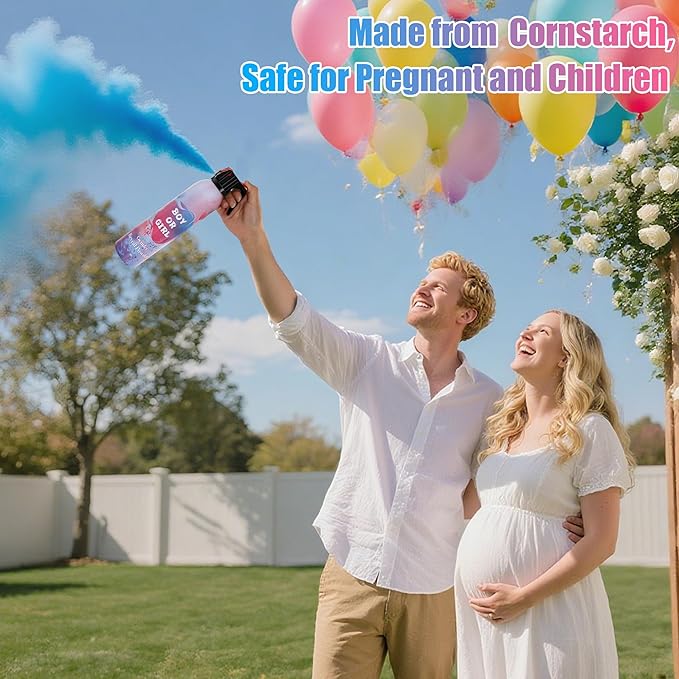 2 Pack Blue Gender Reveal Smoke Bombs, Fun Party Supplies for Baby Boy Shower Gender Reveal Spray Celebration, Decorations, Ideas