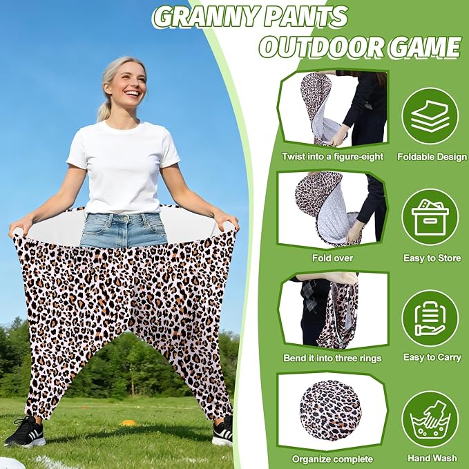 Granny Pants Outdoor Game, 2PCS Granny Pants Game with 8 Bouncy Balls & 1 Air Pump (Random Colors), Big Pants Beach Ball Game Granny Pants Yard Game for Adults and Family Group Activities