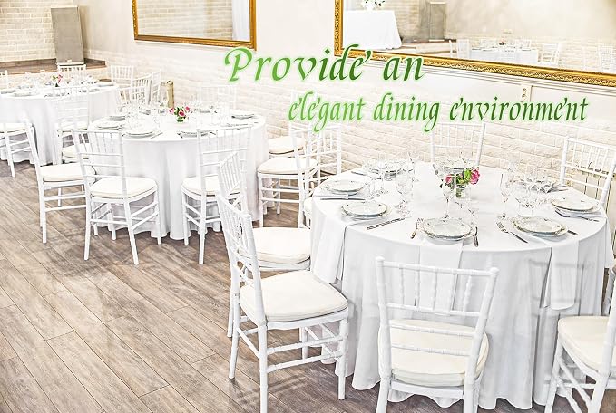 12 Pack Round Tablecloth 120 inch White Table cloths for Round Tables,Stain and Wrinkle Resistant Washable Polyester Tablecloths White Table Cloth 120 Inch Table Cloth for Wedding Party Birthday