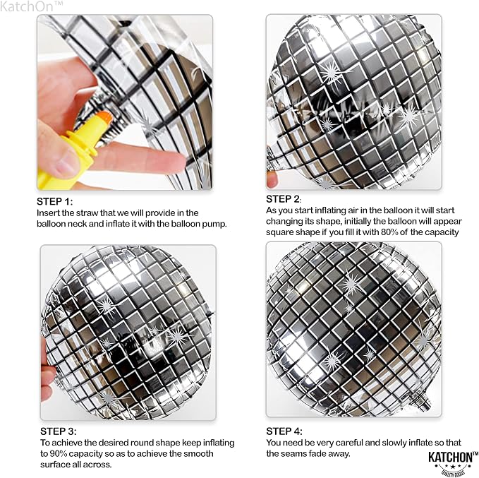 KatchOn, Silver Disco Ball Balloons - 22 Inch, Pack of 12 | Disco Party Decorations | 4D Sphere Disco Balloons for 70s Theme Party Decor, Bachelorette Party Decoration, Graduation Decorations 2026