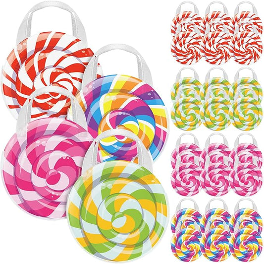 Sweetude 36 Pcs Candy Donut Bags for Party Favors Candyland Party Decoration Mini Non Woven Reusable Lollipop Goodie Bags for Candyland Sweet Princess Birthday Bridal Baby Shower Wedding Gift (Classic)