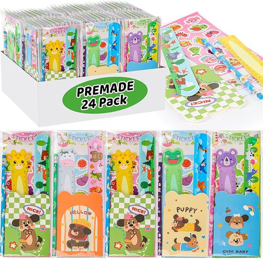 Mepmela Prefilled Birthday Goodie Bags, 24 Pack Premade Classroom Birthday Gifts, Return Gifts Classroom Rewards Students Gift Class Prizes