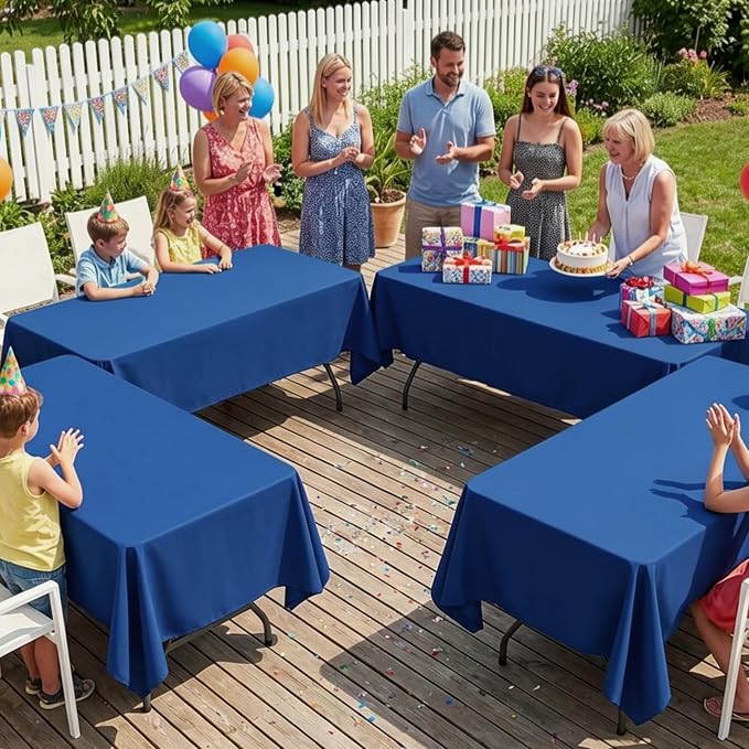 10 Pack Royal Blue Tablecloth 60x126 Inch Royal Blue Table Cloth for 8 Foot Rectangle Tables, Wrinkle Resistant Rectangular Tablecloth Washable Polyester Fabric Table Covers for Party Banquet Wedding