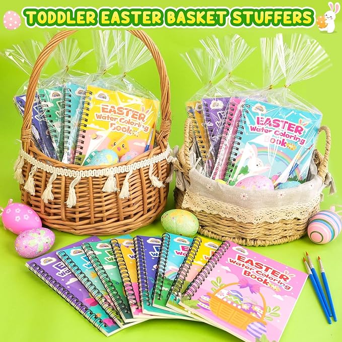 ZMLM Toddler Easter Basket Stuffers - 24 Mini Easter Coloring Books for Kids 4-8, Bulk Easter Gifts for Kids Party Favors,Goodie Bag Stuffers Birthday Return Gifts Prizes