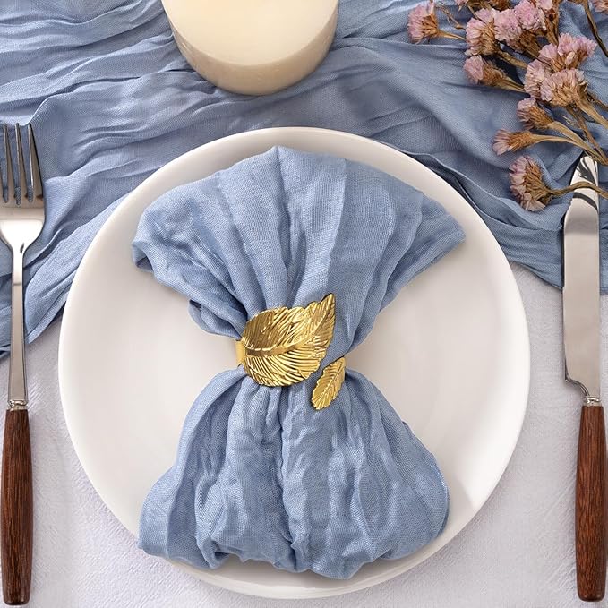 20 Pack Dusty Blue Cheesecloth Napkins Cloth Washable Spring Summer Cloth Napkins Set of 20 Bulk 21x21 Inches for Wedding Baby Bridal Shower Birthday Dinner Party Home Table Decor