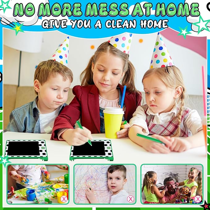 Nezyo 12 Pack Soccer Party Favors LCD Writing Tablet for Kids 4.6 Inch Soccer Drawing Tablet Erasable Reusable Electronic Drawing Pads for Birthday Supplies Gifts Goodie Bags Stuffers