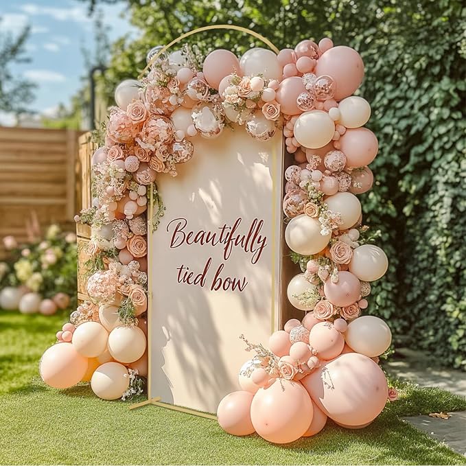Babenest 6FT 7.2FT Gold Arch Backdrop Metal Stand Set of 2 for Party | Arch Wedding Stand, Balloon Arch Frame Ceremony Birthday Party Bridal Baby Shower Banquet Halloween Decoration