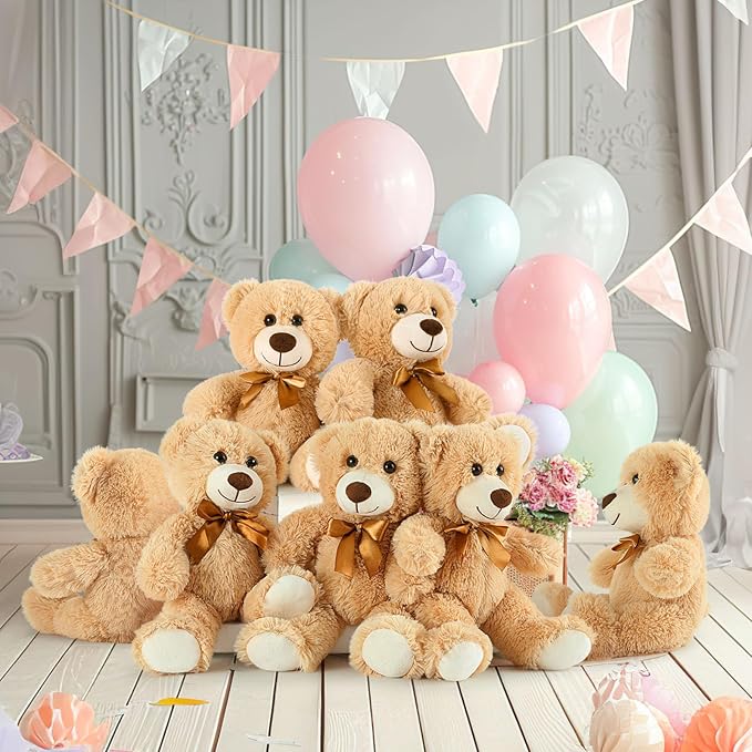 MaoGoLan Bulk Teddy Bear Baby Shower, 48 Packs Small Teddy Bear Stuffed Animals in Bulk,13.5" Small Stuffed Bears Plush for Wedding,Birthday,Christmas, Party Decorations