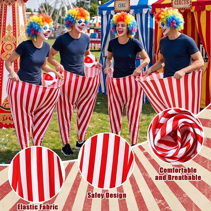 22 Pcs Granny Pants Yard Game Giant Carnival Games Set with Red and White Bouncy Balls & Air Pumps Funny Outdoor Indoor Lawn Party Games for Adults Family Backyard Festival Activities
