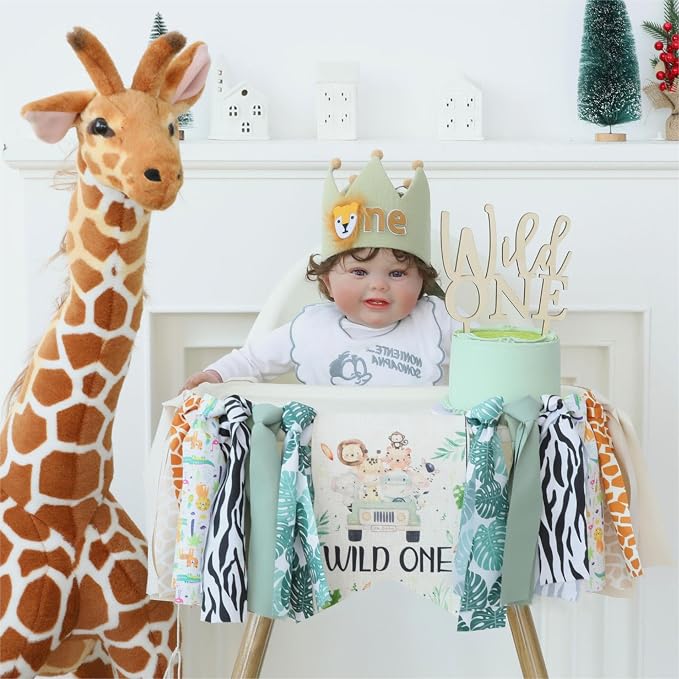 Wild One Birthday Decorations Boy 1st High Chair Banner 1 Year Old First