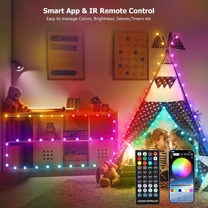 33FT Star Fairy Lights USB Plug-in, 66 RGB Color Changing Lights | Twinkle LED String Lights with 200+ Lighting Modes, APP & Remote Control, Timer, Dimmable for Bedroom Christmas Holiday Decor