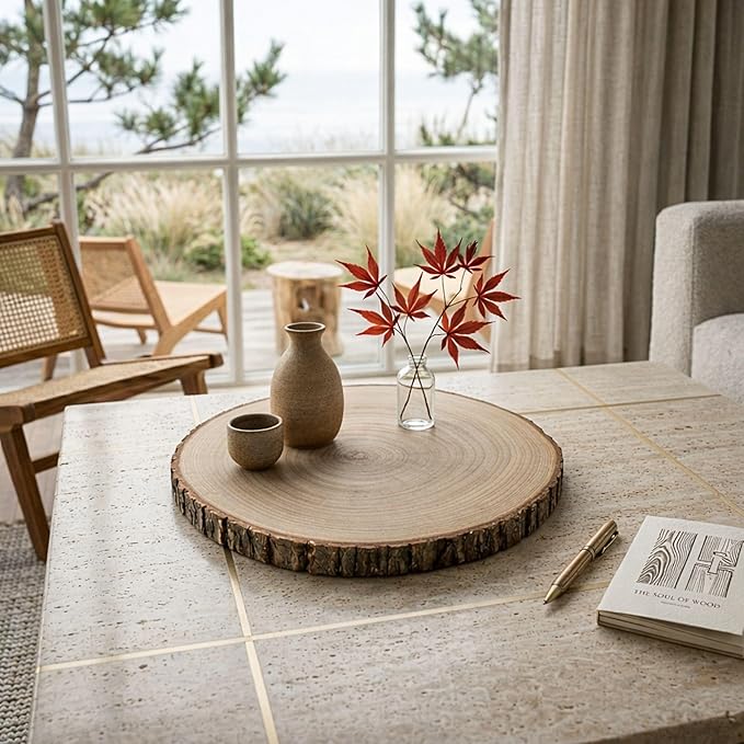 Wood Slices for Centerpieces 10 Pcs Natural Wood Rounds 8-9 Inch for Wedding Table Decor Rustic Centerpiece Base