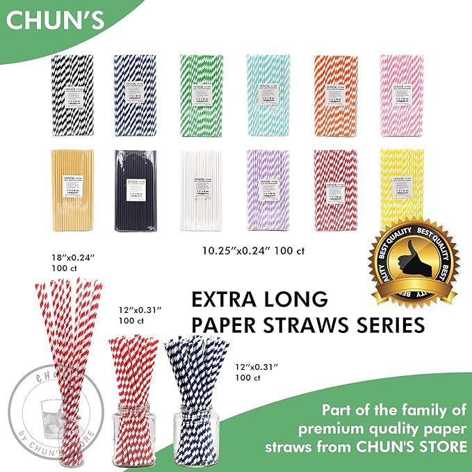 Black Paper Straws 5.75 inch - 500 Bulk Biodegradable Paper Drinking Straws and Stir Sticks for Coffee and Cocktails