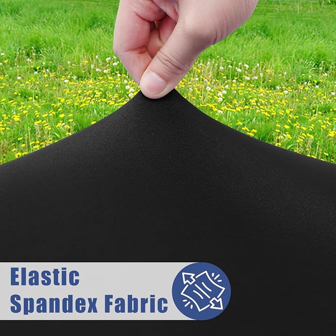 Moosfor Spandex Rectangle Table Cloth 6 Pack, Elastic Fitted Tablecloths for Picnic, Stretch Washable Patio Table Cover for Outdoor, Camping, Banquet and Parties (Black, 36"x72")