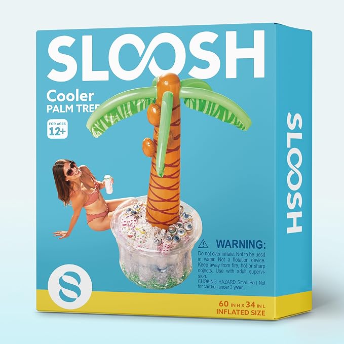 JOYIN 60" Inflatable Palm Tree Cooler, Beach Theme Decor, Pool Party Decorations, Luau Hawaiian Birthday Party Supplies, Ocean Jungle Tropical Themed Summer Outdoor Drink Cooler