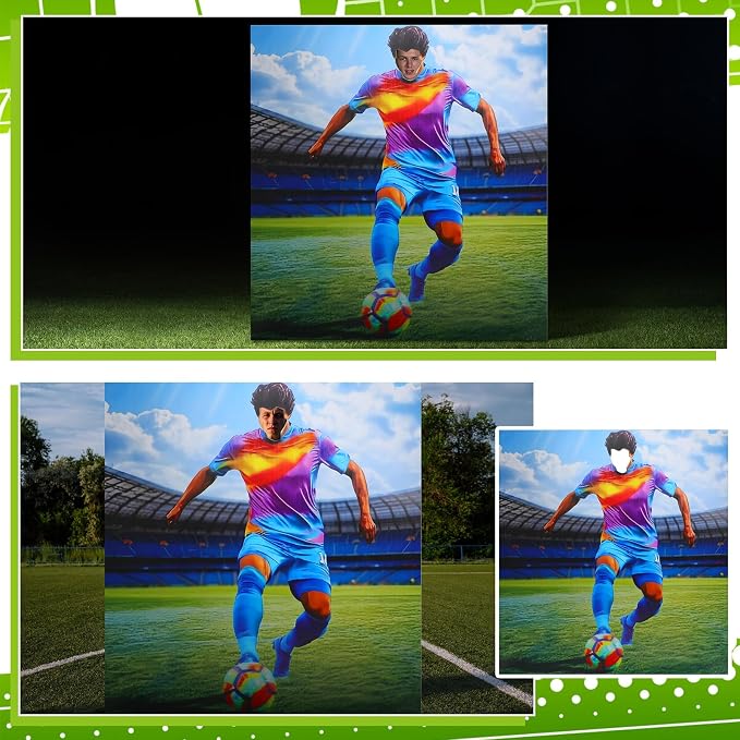Amyhill 6 ft Soccer Player Stand-up Cardboard Cutout Life Size Banquets Game Day Sports Events Theme Party Decoration Backdrops Photo Props Player Stand-up Cardboard for Party Event Supply