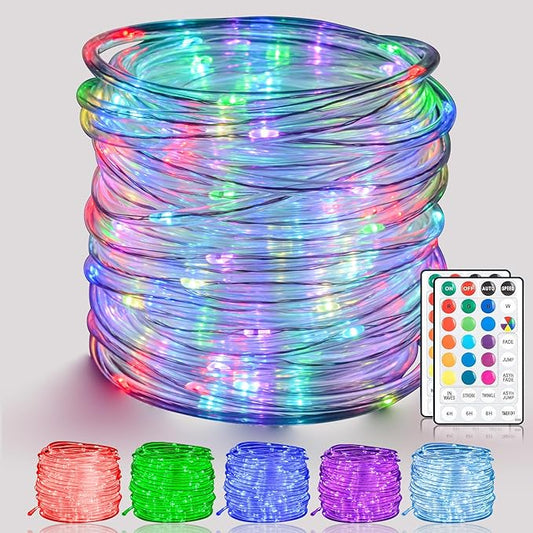 66ft 200 LED Waterproof String Lights, Color Changing Outdoor/Indoor Rope Lights Plug in with Remote, 16 Colors & 8 Modes for Garden, Party, Patio, Wedding, Halloween, Christmas Decorations