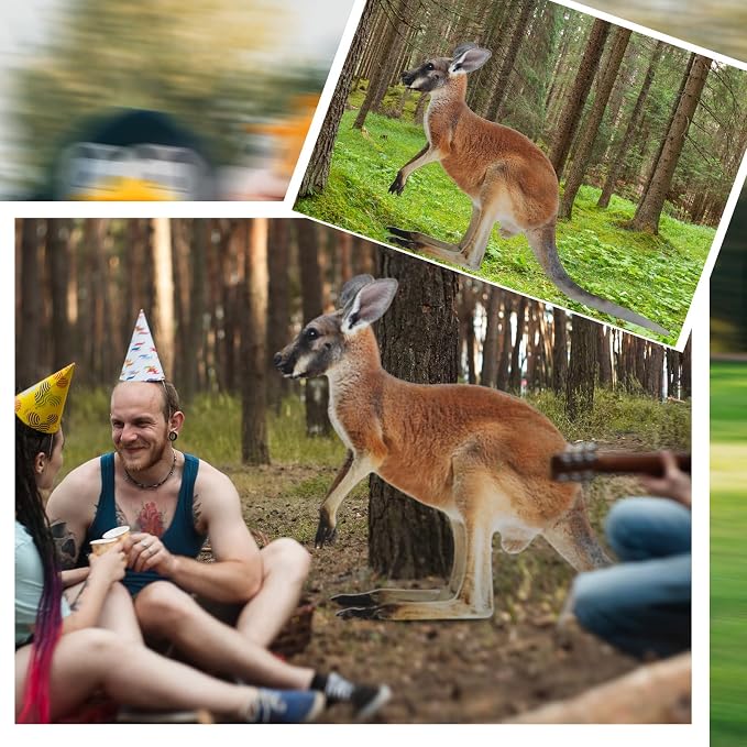 Amyhill 5.2 ft Kangaroo Cardboard Cutout Australian Themed Party Decoration Kangaroo Life-size Stand-up Australia Animal Standee Decoration Backdrop Photo Prop for Wild Animal Birthday Vbs Party Decor