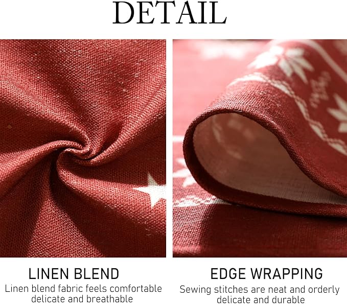 ISAENNE Designer Vintage Linen Rectangular Tablecloth,71"x55"-Carol C | French Elegant Table Cloth for Rectangle Table,Red,Decor,Heavyweight,Dining Room,Kitchen,Tea Party,Thanksgiving,Christmas