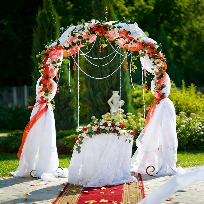 5.25 * 6.56 FT Metal Backdrop Frame Stand, Wedding Decor Flower Arbor Stand, Balloon Arch Backdrop, Golden