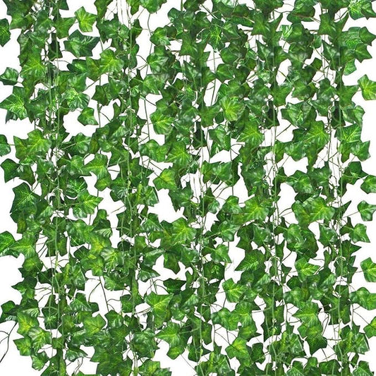 Comtelek 252 FT Artificial Ivy 36 Pack Ivy Vine Garland Ivy Leaves Greenery Garlands Clip Hanging Fake Leaf Plants Faux Green Flowers Decor Home Kitchen Garden Office Wedding Wall