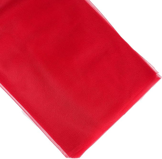 Craft And Party, 54 Inch by 40 Yards (120 ft) Red Fabric Tulle Roll, Fabric Tulle Bolt for DIY Tutu Skirt, Wedding and Decoration (Red)