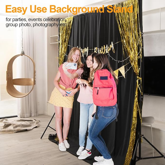EMART Photo Backdrop Stand kit, 6.9 x 10 ft Back Drop Adjustable Frame for Photography, Photoshoot Banner Background Support Holder for Parties Dectoration