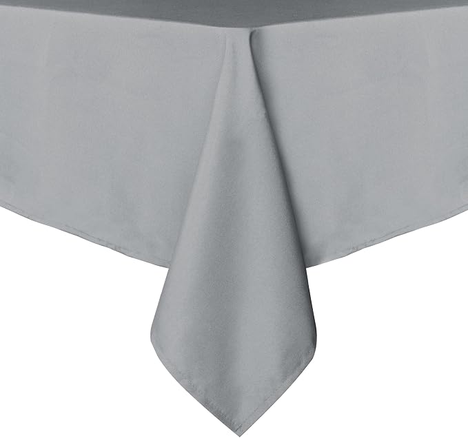sancua Rectangle Tablecloth - 54 x 78 Inch - Stain and Wrinkle Resistant Washable Polyester Table Cloth, Decorative Fabric Table Cover for Dining Tables, Buffet Parties and Camping, Silver Grey