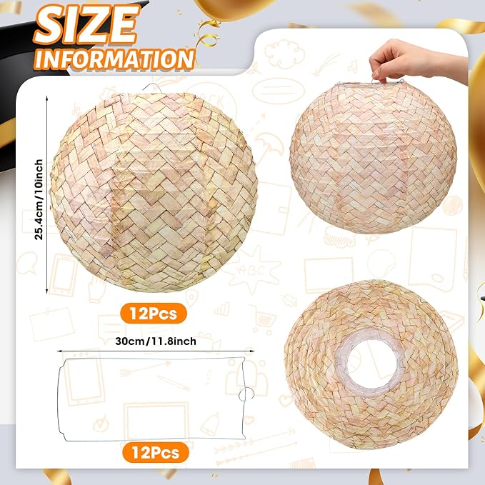Retisee 12 Pcs 10 Inch Hanging Paper Lanterns Party Decorations Pastel Classroom Decor for Birthday Back to School Party Decoration for Classrooms Wedding Birthday Ceilings(Vintage Color,Linen)
