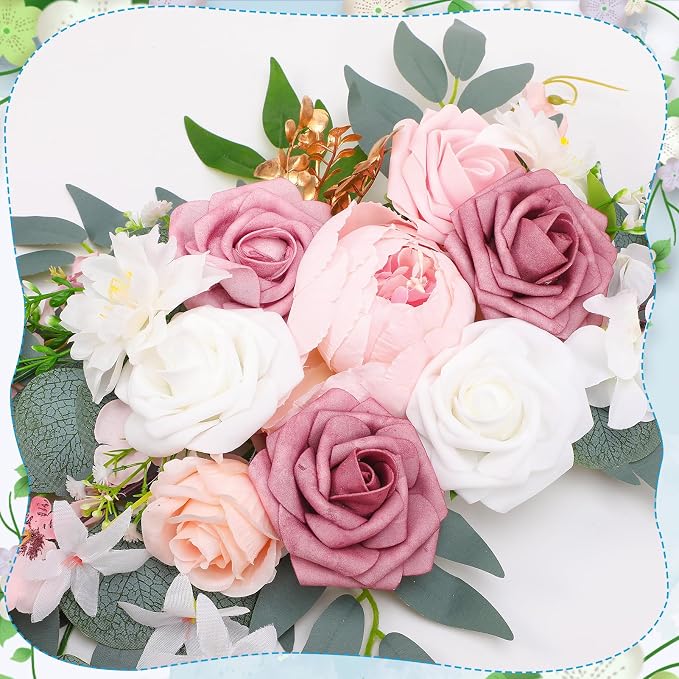 Wedding Arch Decorations 2 Pack - Reusable Artificial Hanging Flowers Floral Swag Greenery Garland for Wedding Welcome Sign Backdrop Bridal Ceremony Reception Backdrop Decoration, Baby Shower