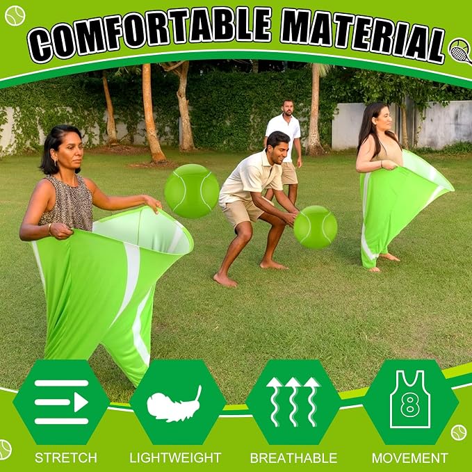 Jenaai Granny Pants Yard Game Set, 2 Oversized Funny Pants with 12 Bouncy Balls and 2 Air Pumps, Outdoor Tossing Game Summer Party Games for Family Reunion Backyard Party Field Day