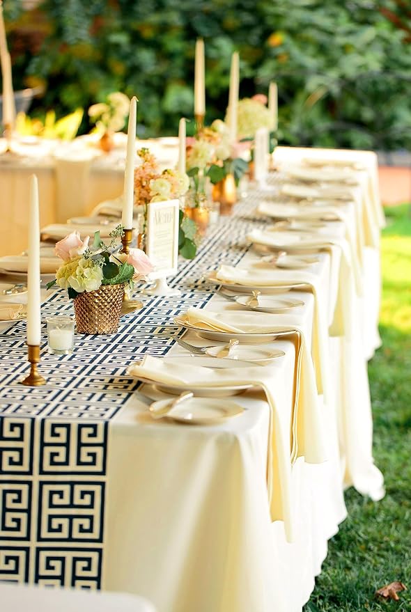 12 Pack Polyester Tablecloth -60 x 126 Inch Beige Table Cloth for 8 Feet Rectangle Tables, Stain and Wrinkle Resistant Washable Fabric Table Cover for Wedding Party Banquet Restaurant Kitchen