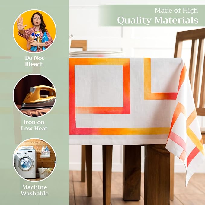 Maison d' Hermine Table Cloth Rectangle Table 100% Cotton 54 x 72 Inches Tablecloth Reusable Decorative for Dining Kitchen Room Farmhouse Party Home Hotel Restaurant Spring Summer - Summer Maze