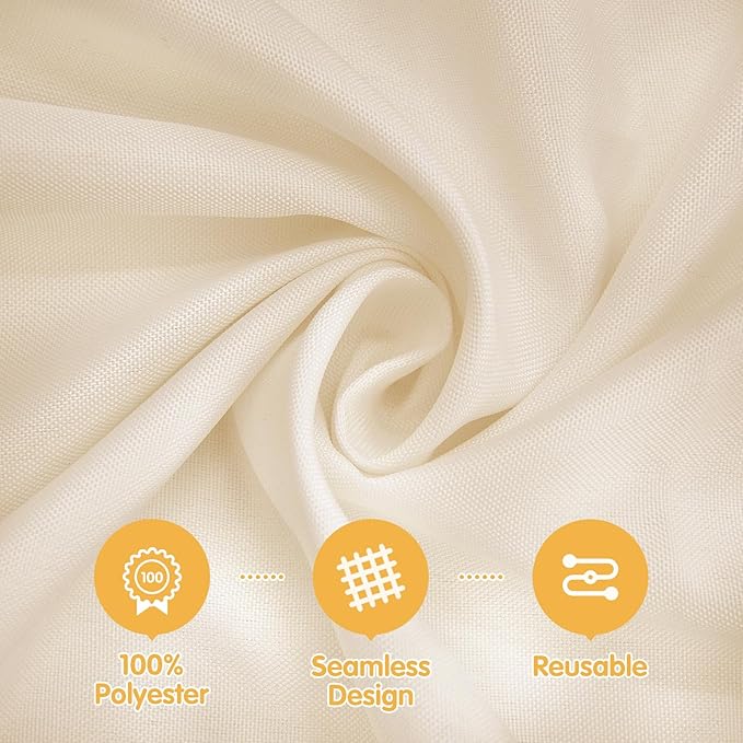 BRILLMAX 6 Pack Beige Tablecloths 70 x 120 Inch for 6ft & 8ft Rectangle Tables - 150 GSM Polyester Fabric, Universal Fit, Water, Stain & Wrinkle Resistant Cloth Cover for Wedding Reception Banquet