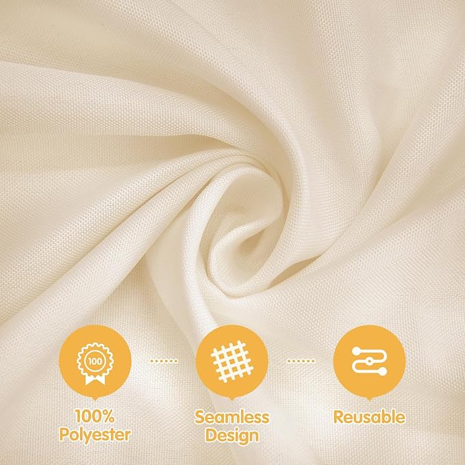 BRILLMAX 6 Pack Beige Round Tablecloths 70 Inch for 30“-48” Tables - 150 GSM Polyester Fabric, Standard Drop, Water, Stain & Wrinkle Resistant Cloth Cover for Wedding Reception Banquet Dining Party