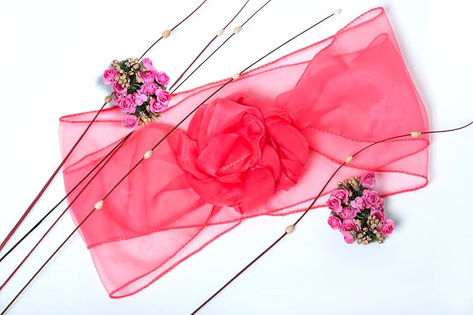 MDS® Pack of 75 Organza Chair Sashes for Wedding Decoration, Reusable Sheer Chair Bows for Banquet Chair Cover, Reception, Bridal Shower, Baby Shower, Birthday Party & Special Events - Coral