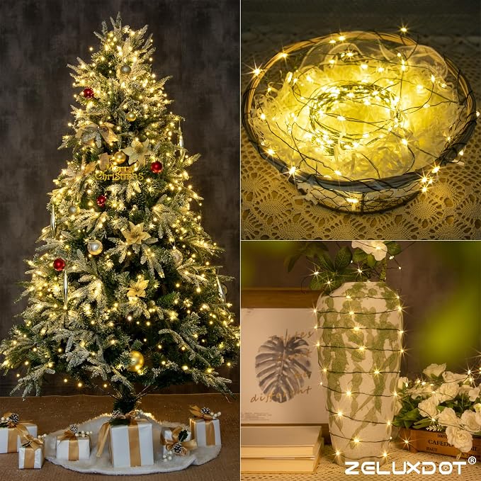 Fairy Lights Plug in,66FT 200LEDs Waterproof Led String Lights,8 Modes Remote Twinkle Light for Outdoor Indoor Christmas Wedding Birthday Garden Party Decorations,Green Wire,Warm White