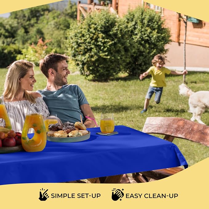 Party Solids 66% Thicker Premium Dark Blue Plastic Table Cover Roll 40" X 300' Table Cloth Plastic Cover Roll Quality Thick Banquet Rolls Disposable Tablecloth Rolls Strong American Based Company