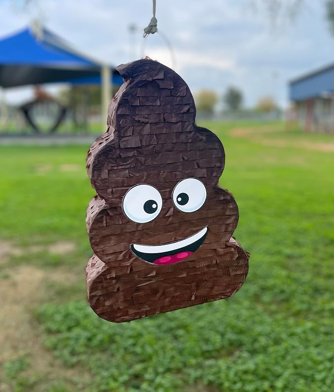 Jergrim Funny Poop Piñata 4-Piece Set perfect for Birthday Parties, Decorations, Emoticon Parties, Fun shape, Great Party Addition for kids, teens, and adults 17”X10” Durable!