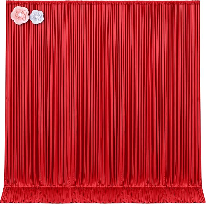 10x12 Red Backdrop Curtains for Wedding Party Wrinkle Free Backdrops Curtain Drapes Fabric Decorations Photo Back Drop Cloth for Baby Shower Photography Stage Reception 5ft x 12ft,2 Panels