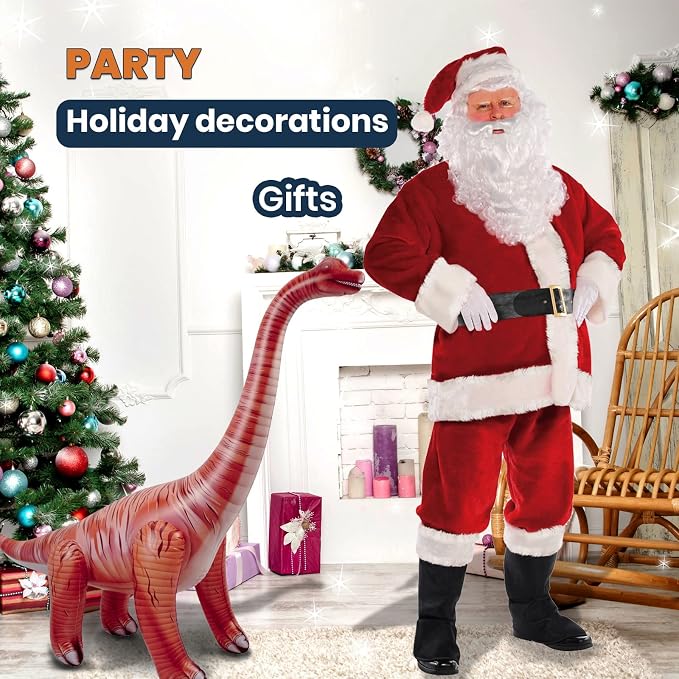 HOHQB 3 pack Inflatable Dinosaur Jurassic Birthday Party Supplies Giant Blow up Dinosaur Birthday Decorations Balloons for Kids (Triceratops Brachiosaurus Ceratosaurus)