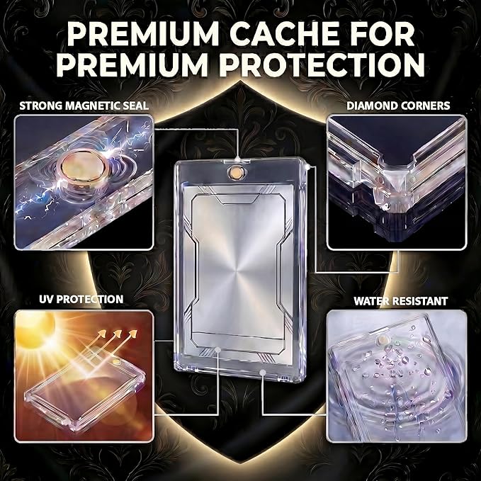 Magnetic Card Holders for Trading Cards | 35pt 100 Count | Clear Acrylic One-Touch Magnetic Card Holders Protector Case for Sports, TCG, and Collectible Cards