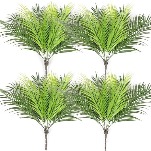 Giegxin Artificial Palm Plants Leaves Imitation Fake Palm Tree Leaves Decor Greenery Faux Tropical Faux Plants Fronds for Palms Sunday Garden Hawaiian Party Jungle Party Decor(4 Pieces)
