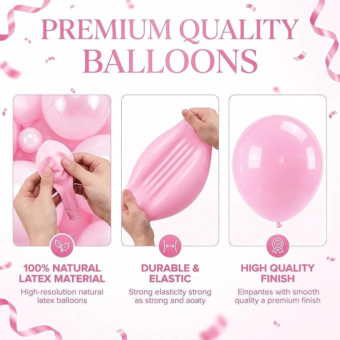 Balloon Column Kit for Floor- Set of 2,Balloon Columns with Stand, Base and Pole,Balloon Tower Backdrop Decoration for Wedding, Baby Shower, Birthday Party, or Bachelorette Parties (Light Pink)