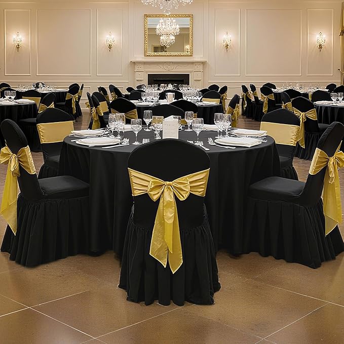 VEVOR Chair Covers, Polyester Spandex Chair Cover, Stretch Slipcovers for Wedding Party Dining Banquet Flat-Front Chair Covers (Black-d, 30PCS)