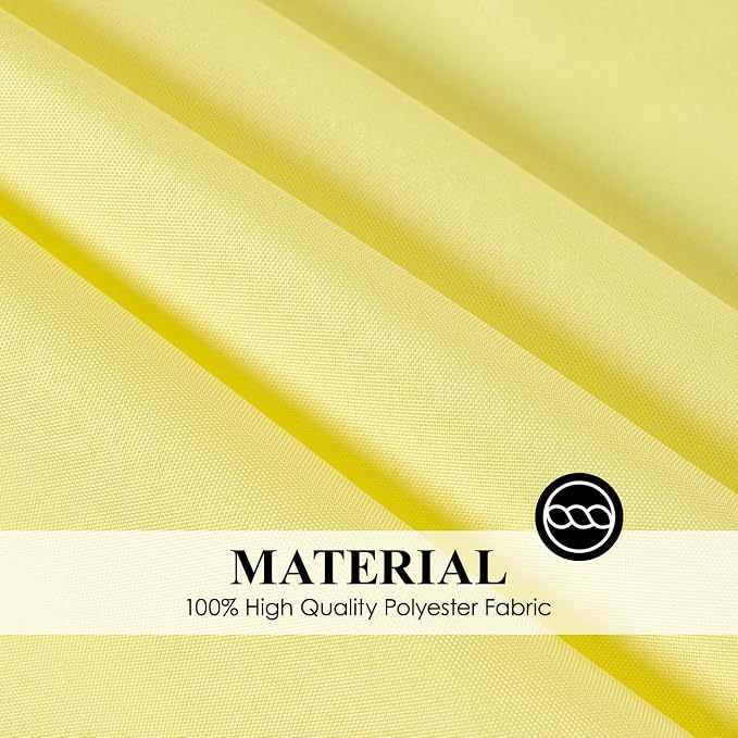 Round Tablecloth 132 Inch 6 Pack Yellow Tablecloths Washable Decorative Linen Polyester Table Clothes Cover for Dining Table Banquets Buffet Parties and Wedding