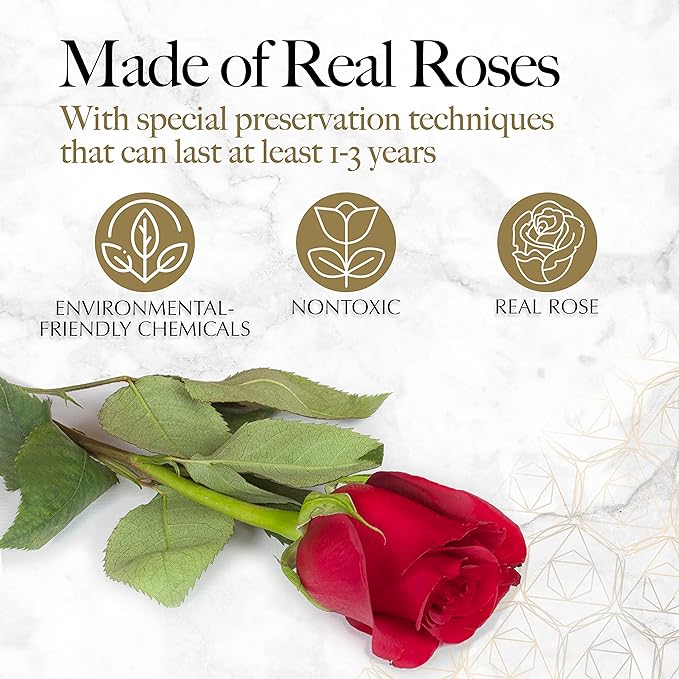 GLAMOUR BOUTIQUE 27 Flower Forever Heart Shape Box, Mothers Day Gift For Mom, Eternal Preserved Roses Gift for Her, Flowers bouquet, For Birthday, Anniversary, Girlfriend - Red