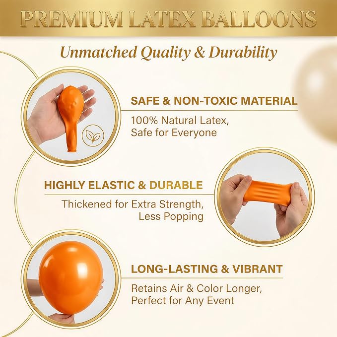 Balloon Column Kit Set of 2 With Balloons Included - with Base, and Pole,Balloon Tower Backdrop Decoration for Wedding, Baby Shower, Birthday Party, or Bachelorette Parties (Black Orange)