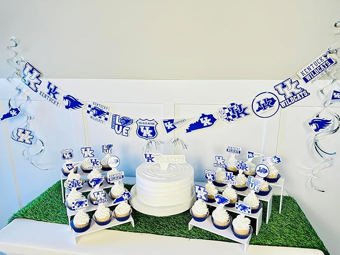 University of Kentucky Party Supplies for Football, Birthday Gift, Graduation Party Banner and Cake Toppers (42 Pieces) (Kentucky Wildcats)